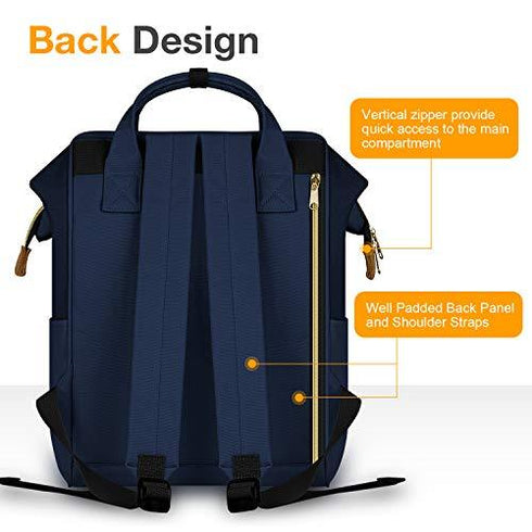 Navy blue Women Laptop Backpack with USB port